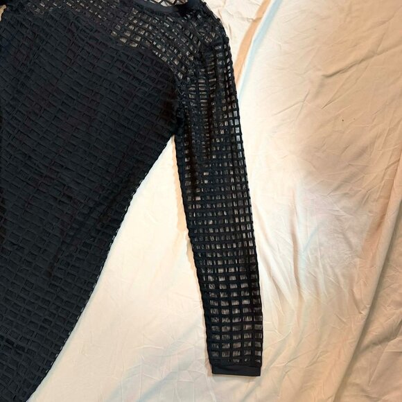 K. Jordan SIZE MEDIUM black long-sleeved cage design dress, lined - Picture 3 of 14